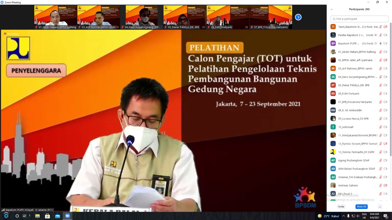 BPSDM Berupaya Mencetak Instruktur Guna Keberhasilan Pembangunan Bangunan Gedung Negara