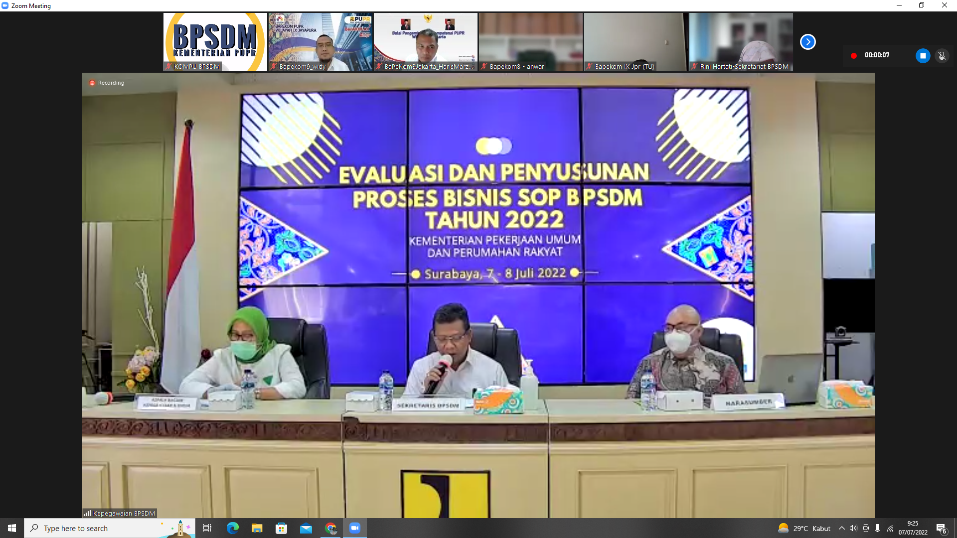 Sambutan pembuka Sekretaris BPSDM Achmad Subki