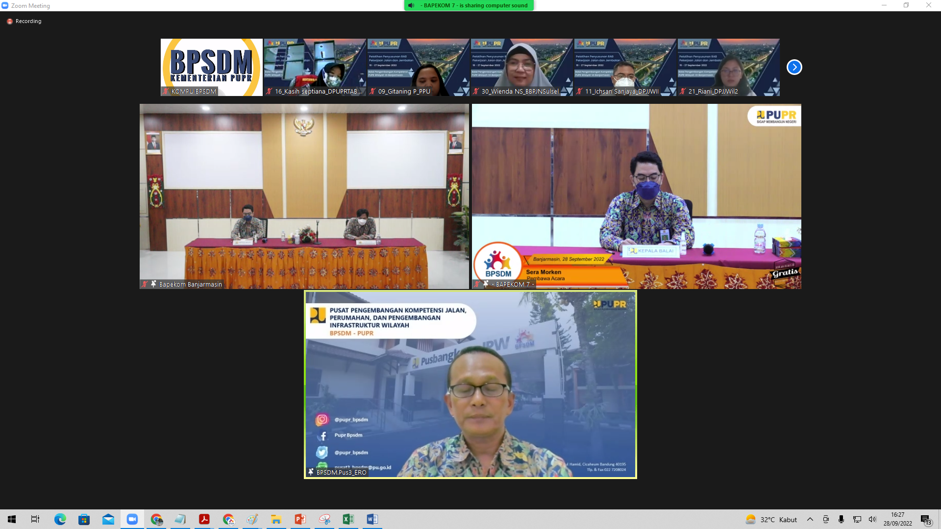 Sambutan Penutup Kepala Bidang Manajemen Sistem dan Pelaksanaan Pengembangan Kompetensi