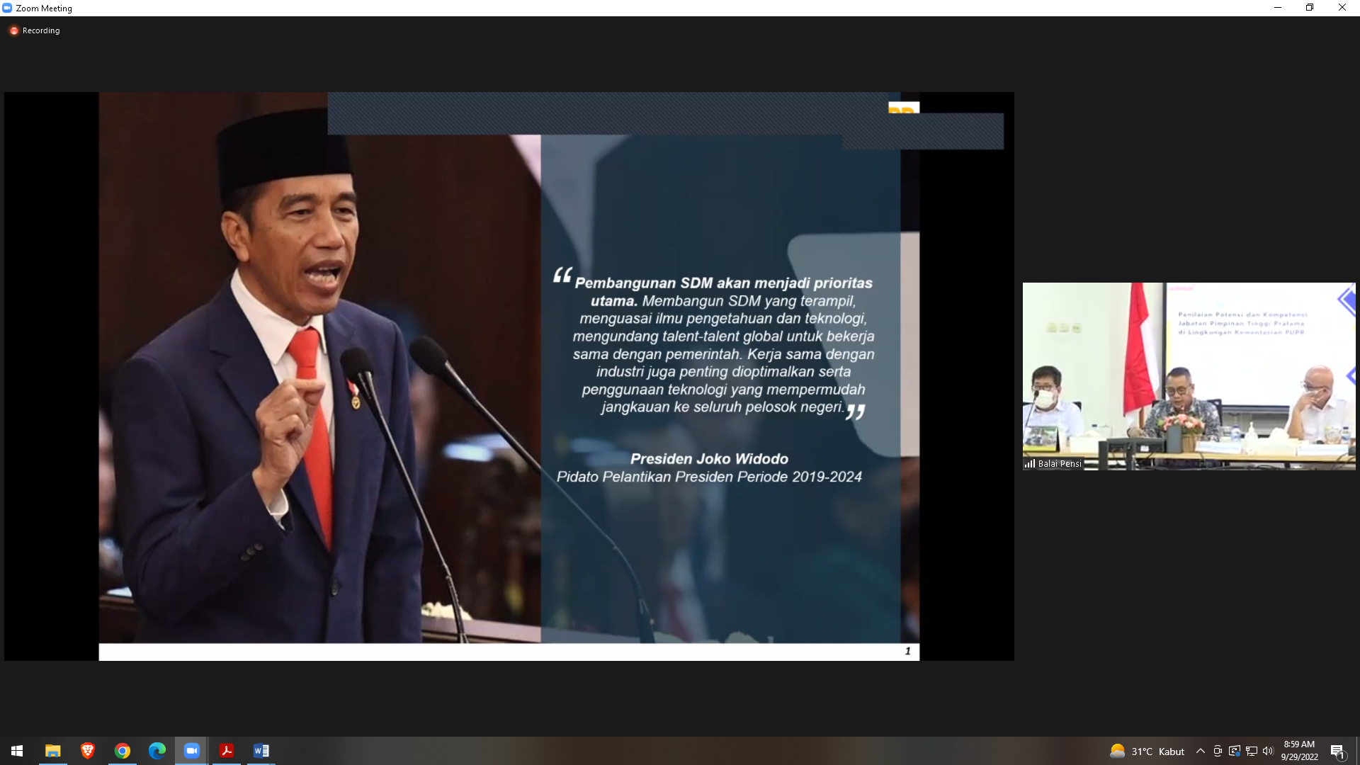 Sambutan Pembuka Kepala BPSDM Khalawi AH