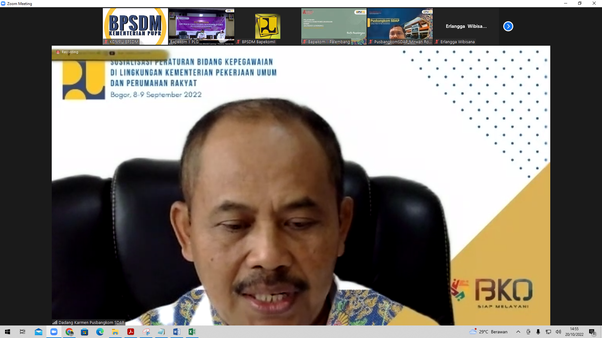 Dadang Karmen selaku Koordinator Bidang Teknik dan Materi SDA