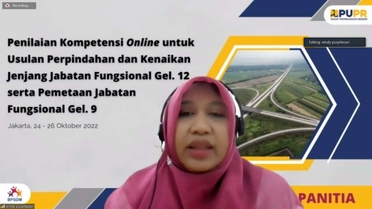Sambutan pembuka Kepala Pusat Pengembangan Talenta diwakili oleh Kepala Balai Penilaian Kompetensi