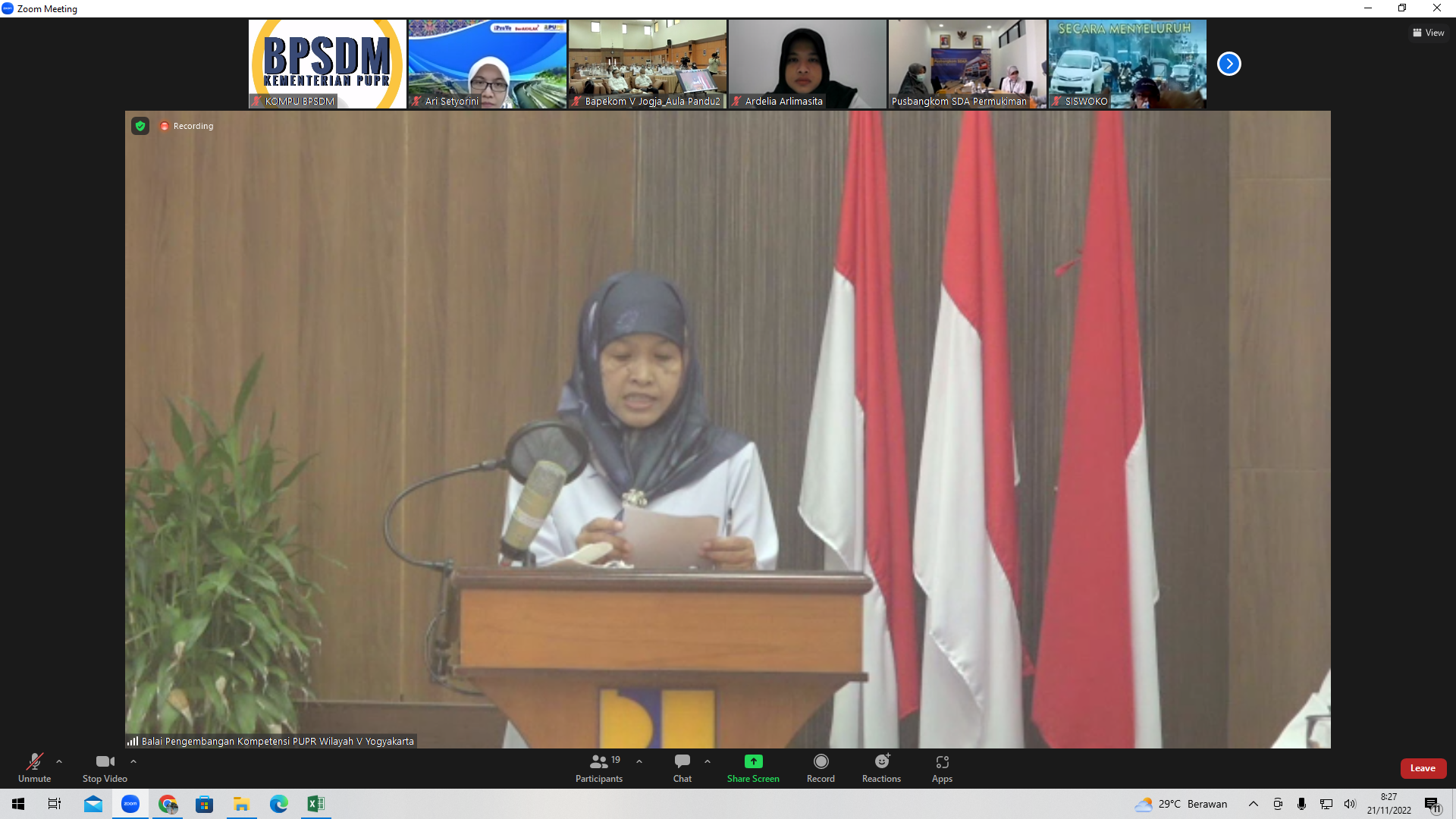 Sambutan Pembuka Kepala Bidang  Manajemen Sistem dan Pelaksanaan Pengembangan Kompetensi Fitri Riandini