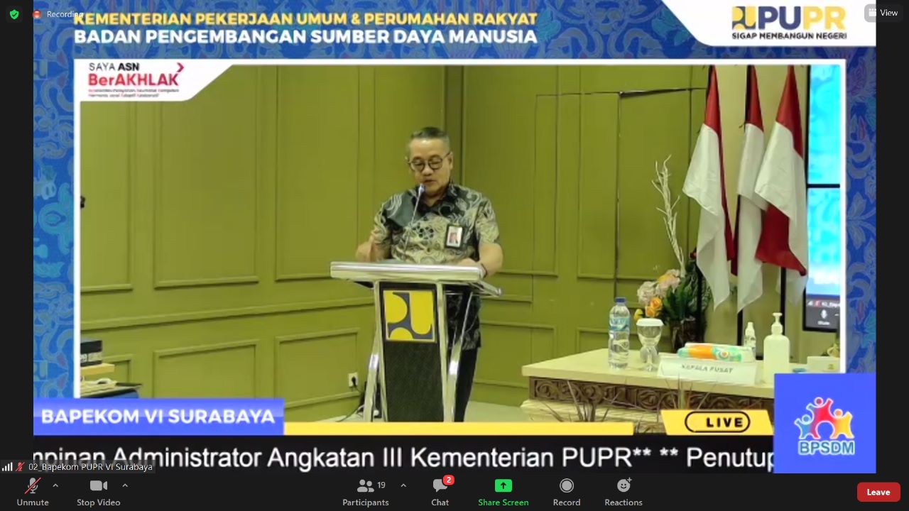 Sambutan Pembuka Kepala Badan Pengembangan Sumber Daya Manusia Khalawi Abdul Hamid