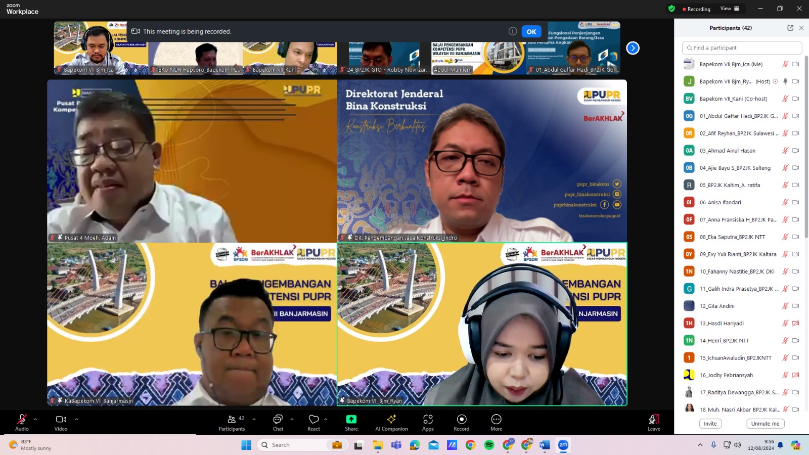 sambutan Kepala Pusat Pengembangan Kompetensi Manajemen Moeh. Adam