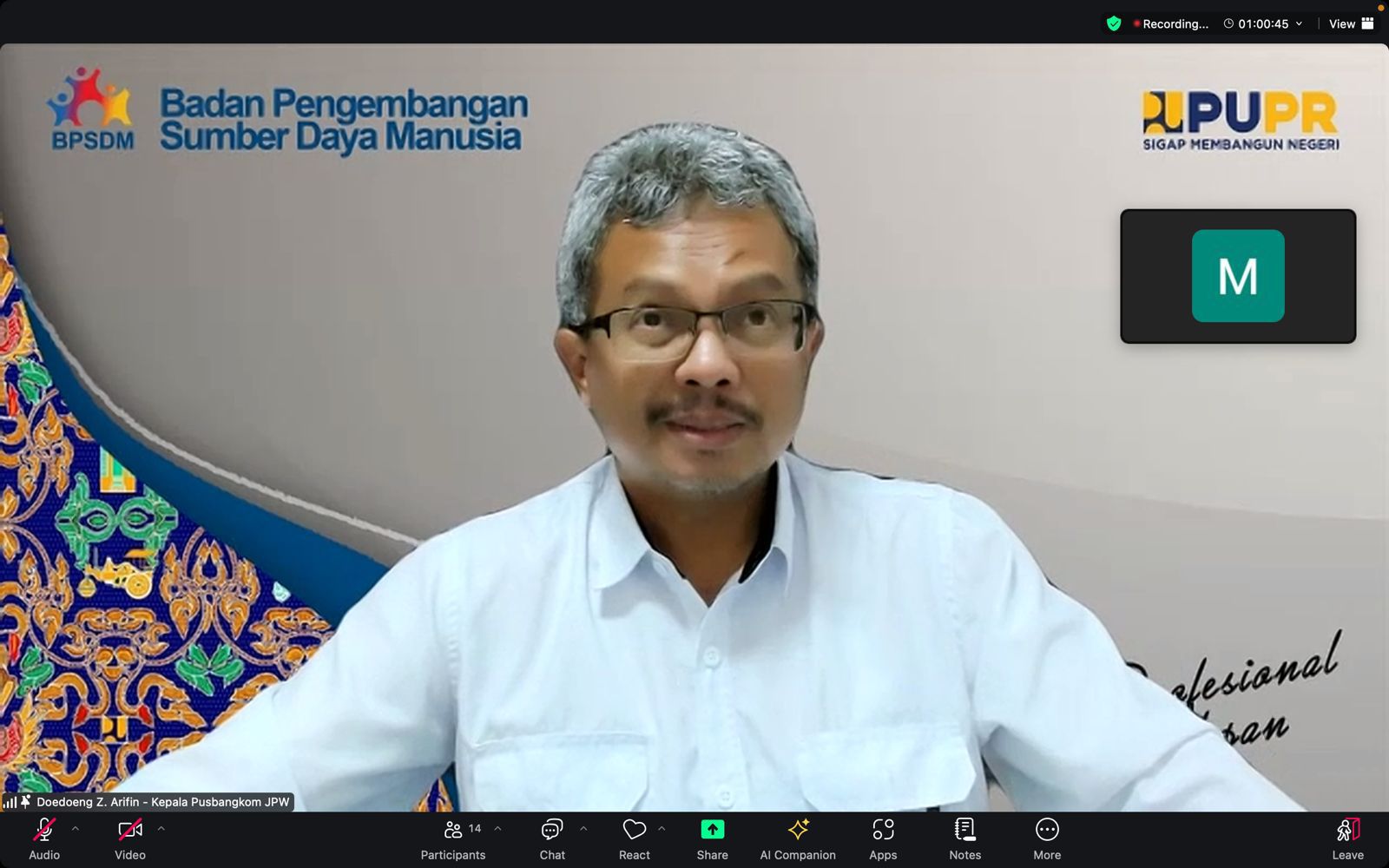 Kepala Pusbangkom JPW Doedoeng Zenal Arifin