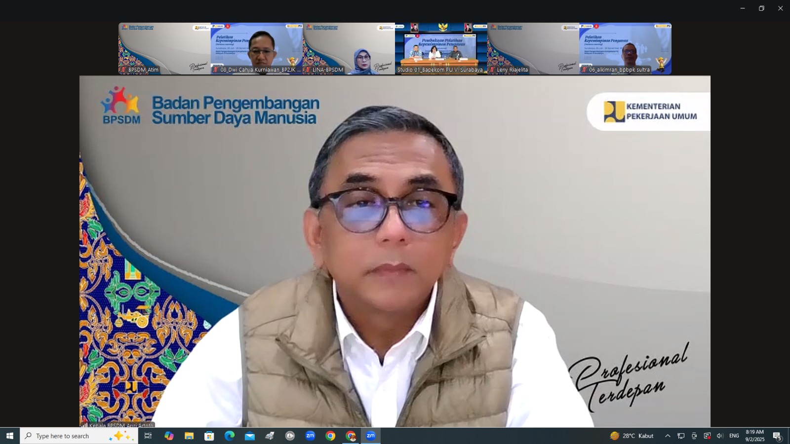 Sambutan Kepala Badan Pengembangan Sumber Daya Manusia